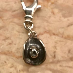 Cute sterling clip on cowboy hat charm